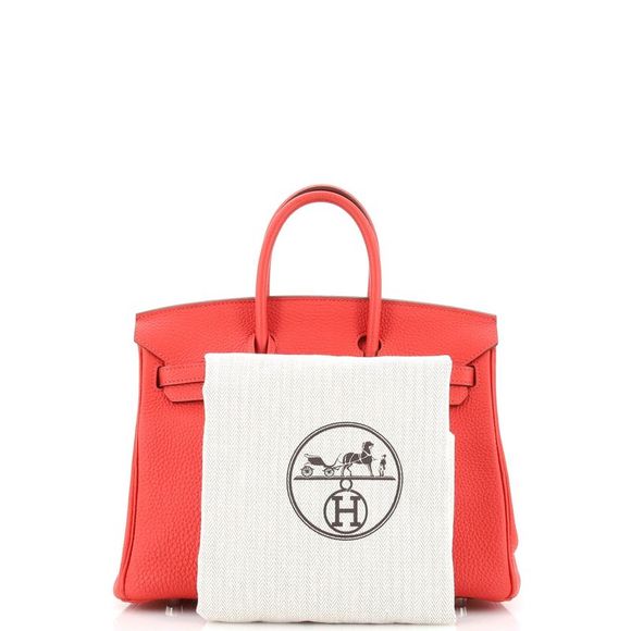 Hermes Birkin Handbag Rouge Pivoine Togo with Palladium Hardware 25 Red - Picture 2 of 11
